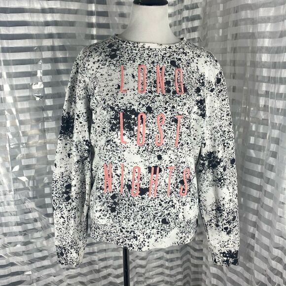 Guess White/Black /Pink Long Last Nights Sweatshirt - Picture 1 of 6